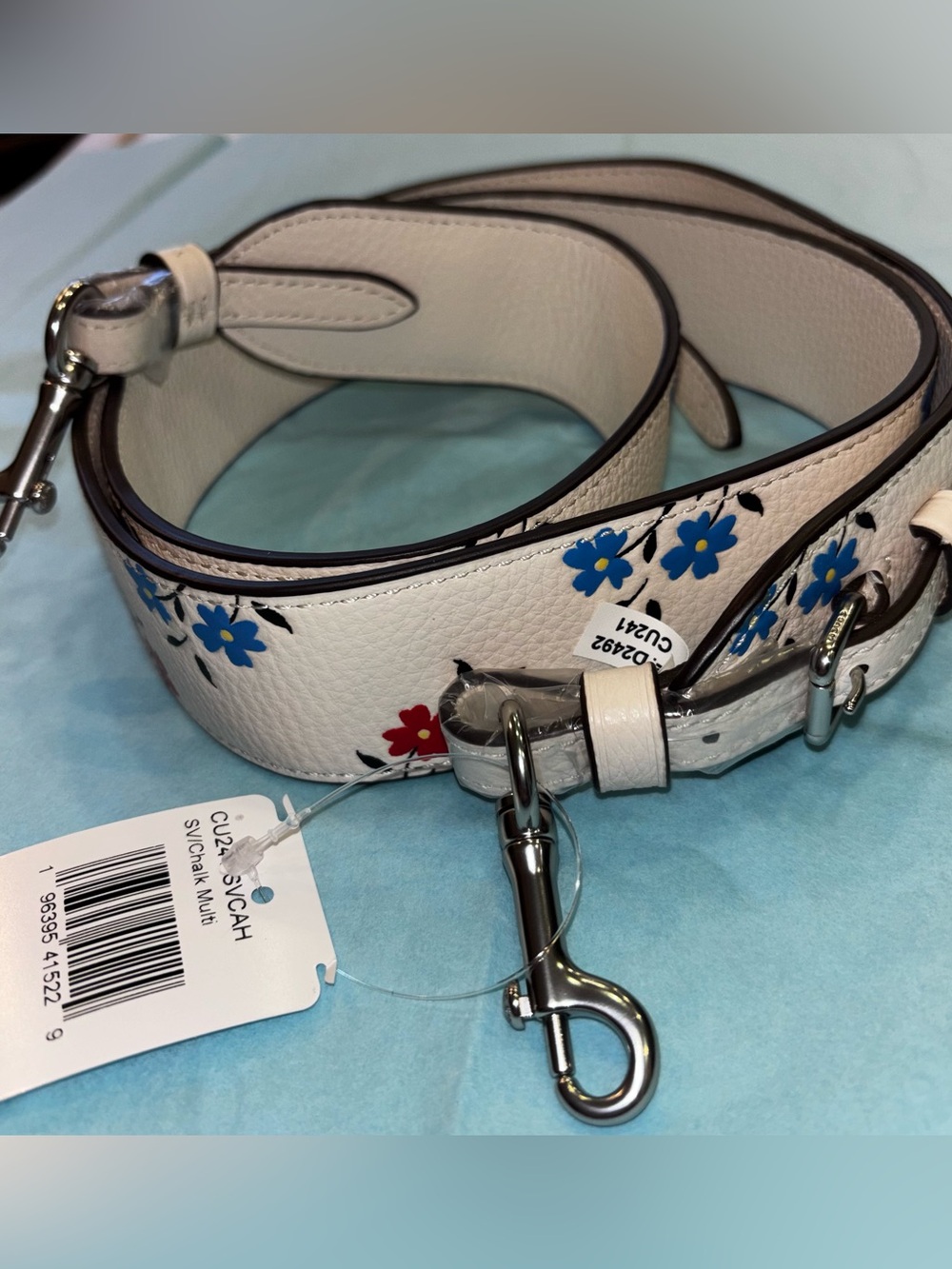 Coach Leather Purse Strap With Floral Print CU241 New - Picture 10 of 13
